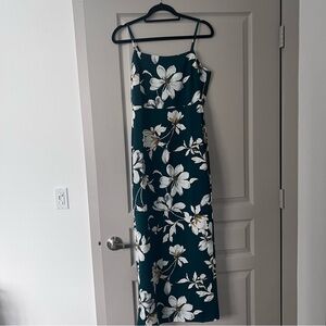 Rihoas Green Floral Slit Maxi Dress